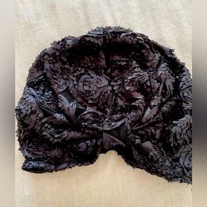 Women 2 layers black hat